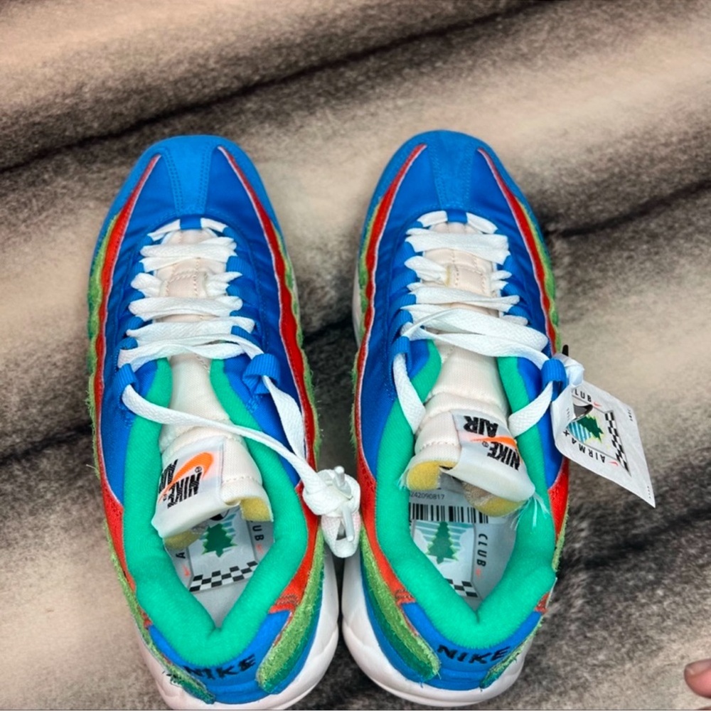 Nike Air Max 95 SE Light Photo Blue/Black/Roma Green Sneakers - Picture 4 of 10